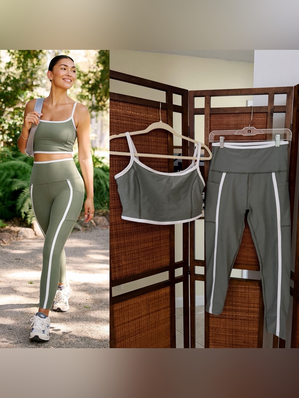 Beyond Yoga set New Moves High Waisted Midi Legging and High Cropped Tank large